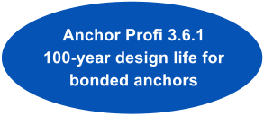 Anchor Profi 3.6.1 100-year design life for  bonded anchors